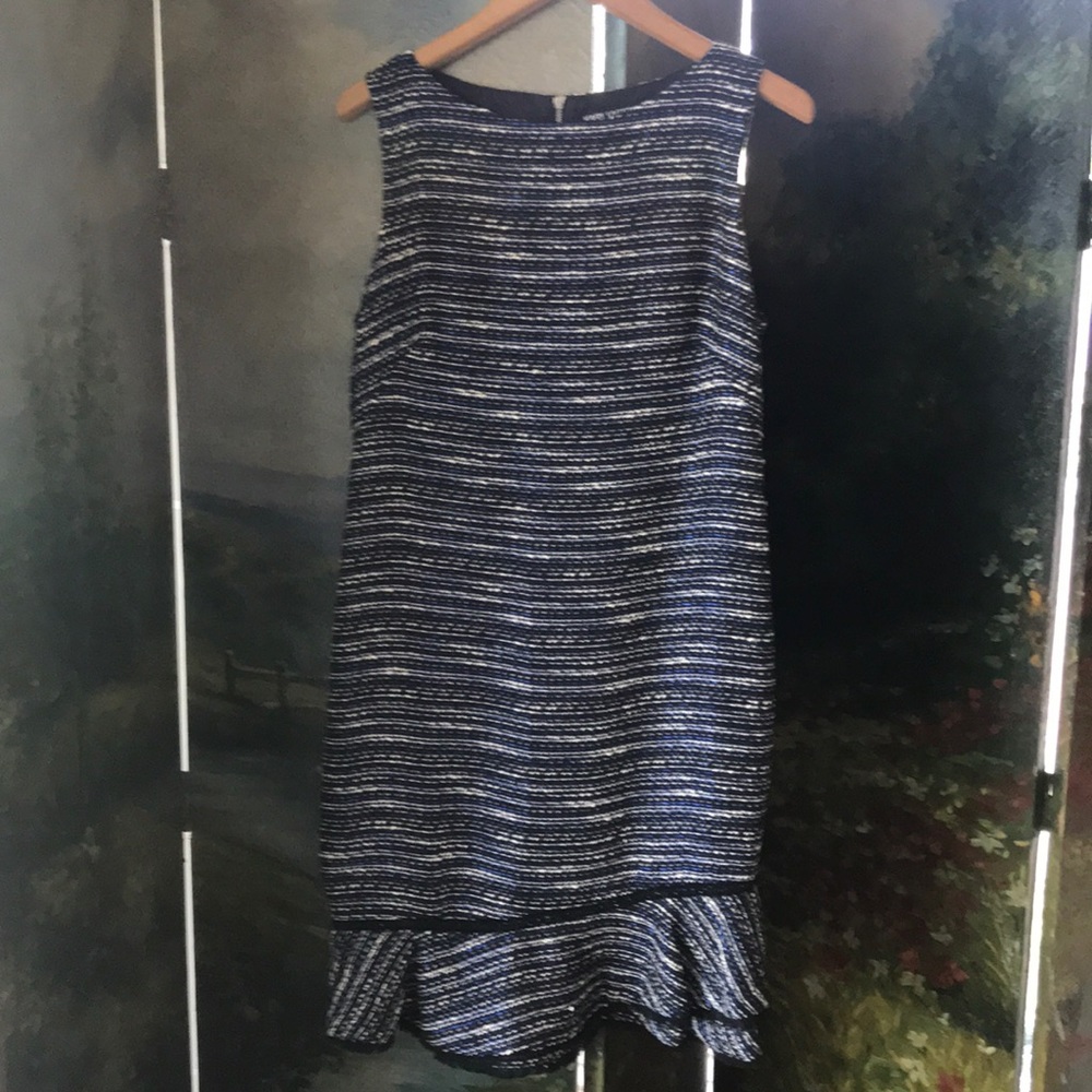 Karl Lagerfeld Blue Black White tweed dress size 8